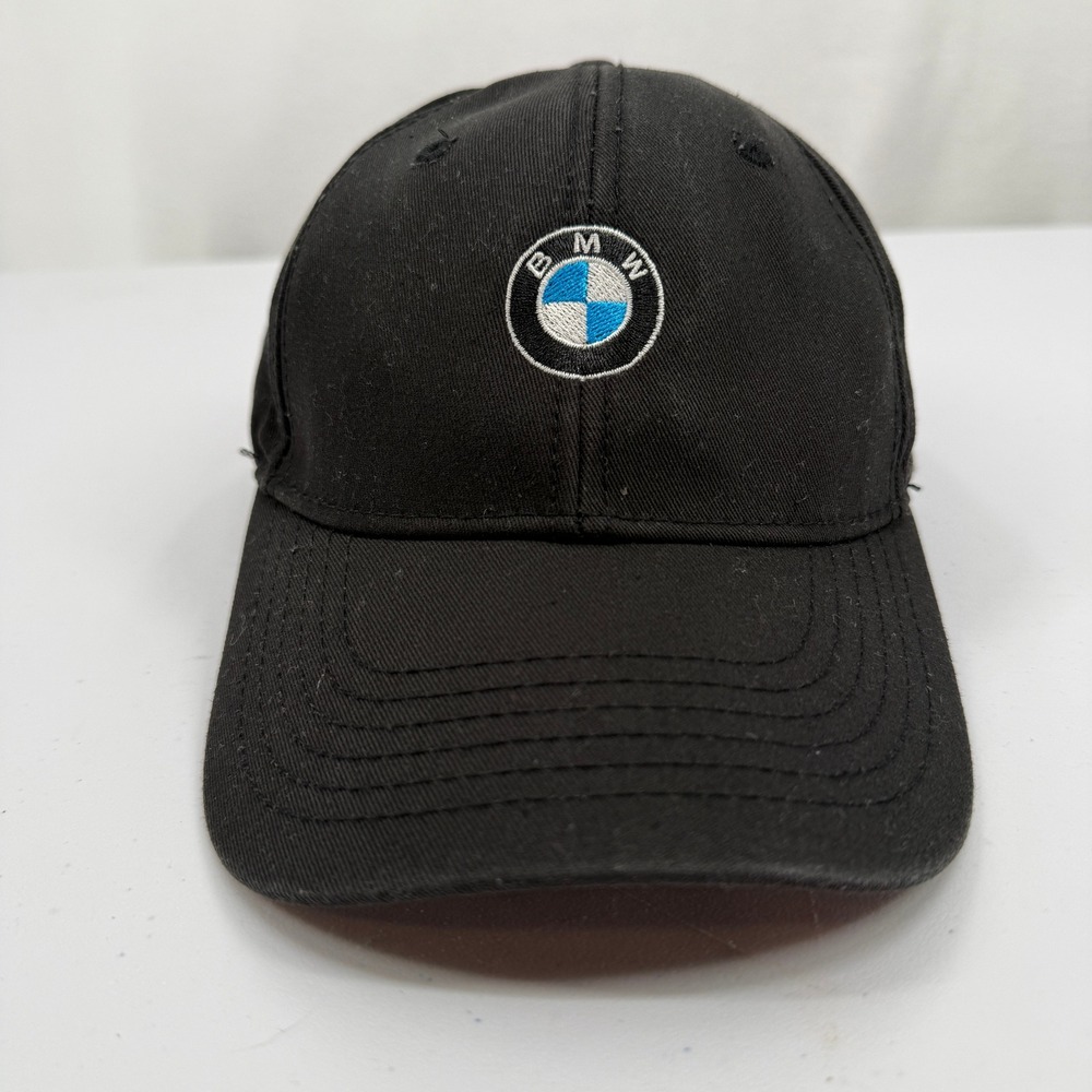 BMW Baseball Hat Mens OSFM Black Embroidered Logo Adjustable Cotton Cap